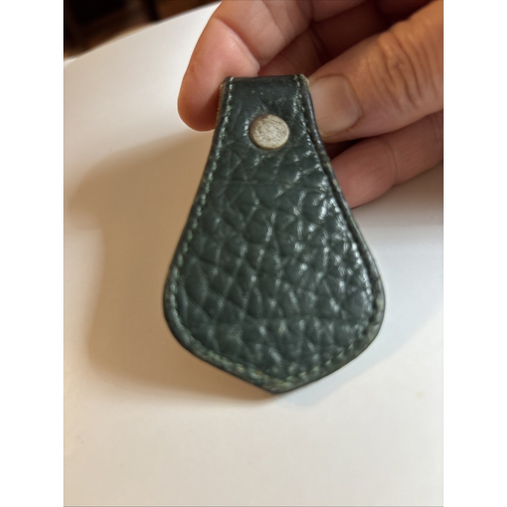 Vintage Dooney & Bourke All Weather Leather 2 Toned Key Chain Green Brown Duck - Picture 4 of 5